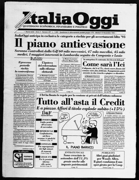 Italia oggi : quotidiano di economia finanza e politica